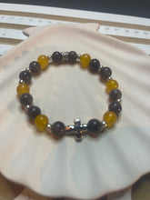 Load image into Gallery viewer, Yellow and Grey Cross Bracelet
